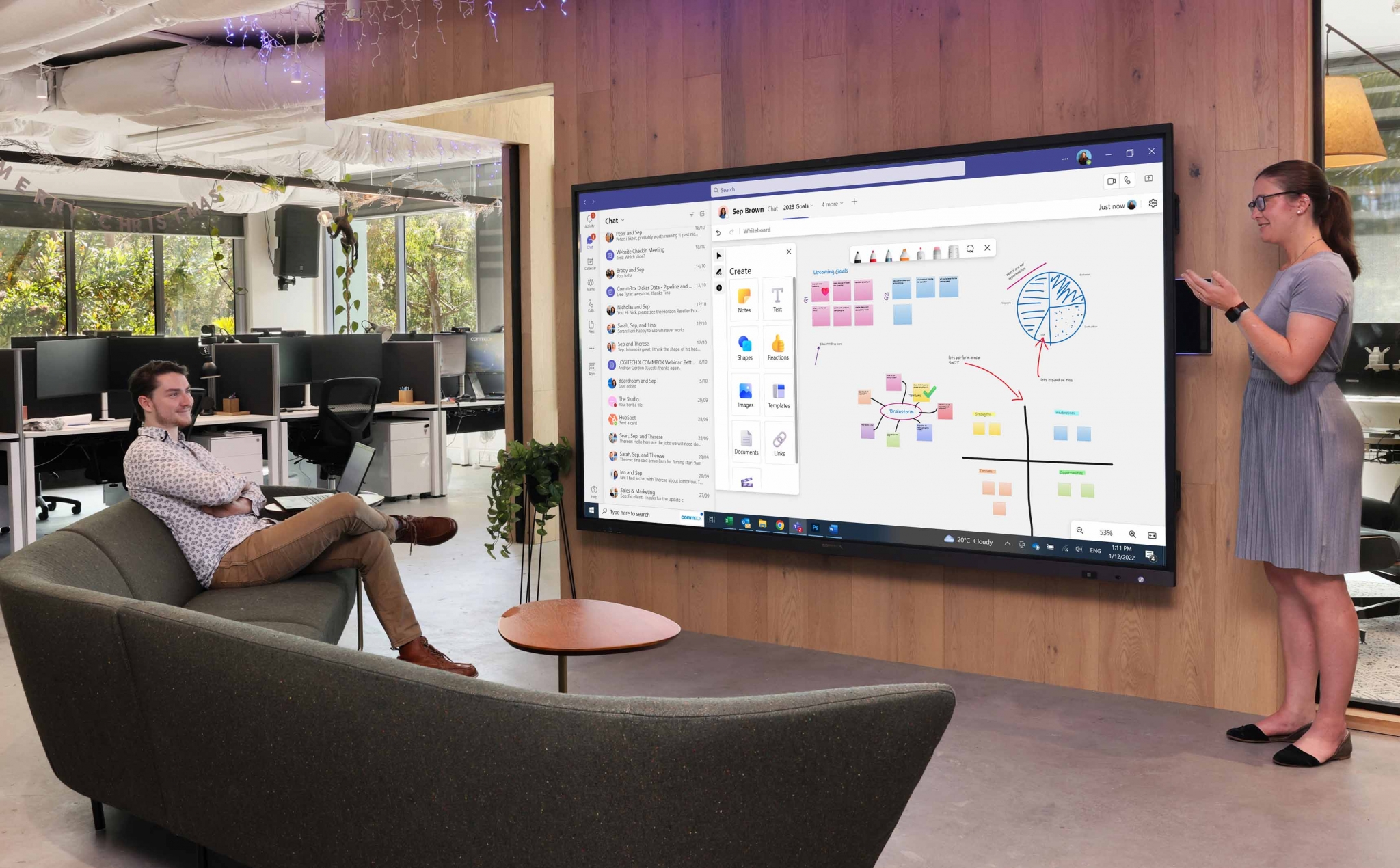 CommBox Infiniti 110 inch 4K interactive whiteboard for large boardrooms and auditoriums